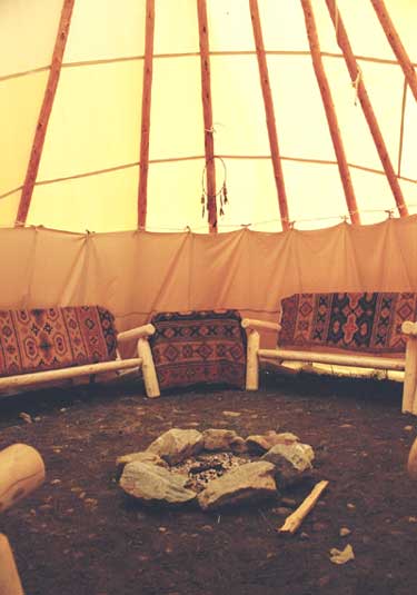 The interior of the tipi