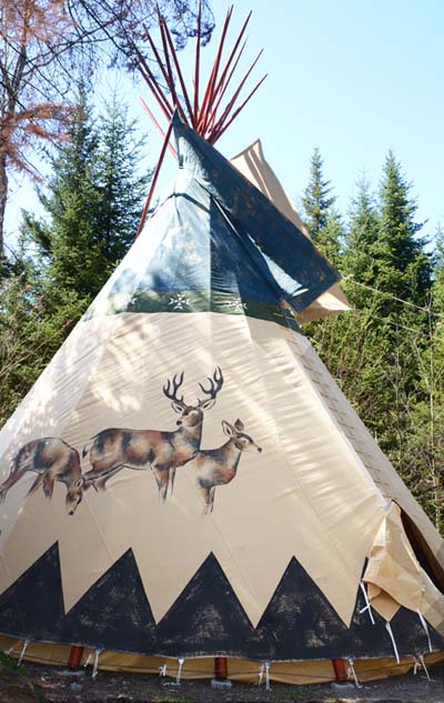 The new (May 2013) painted tipi